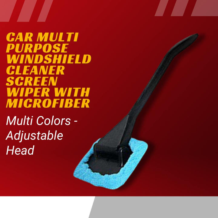 Car Multi Purpose Windshield Cleaner Screen Wiper with Microfiber - Multi Colors - Adjustable Head SehgalMotors.pk