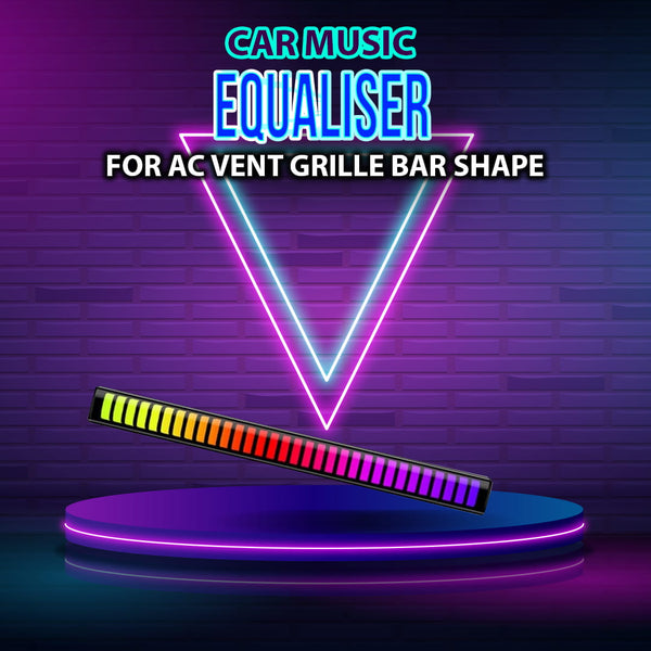 Car Music Equaliser For AC Vent Grille Bar Shape - Rhythmic Music Ambiance LED  for AC Grille Disco Light SehgalMotors.pk