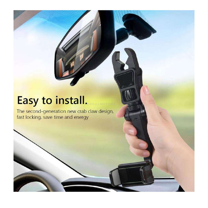 Car Rearview Mirror Mount Mobile Phone Stand Bracket Holder SehgalMotors.pk