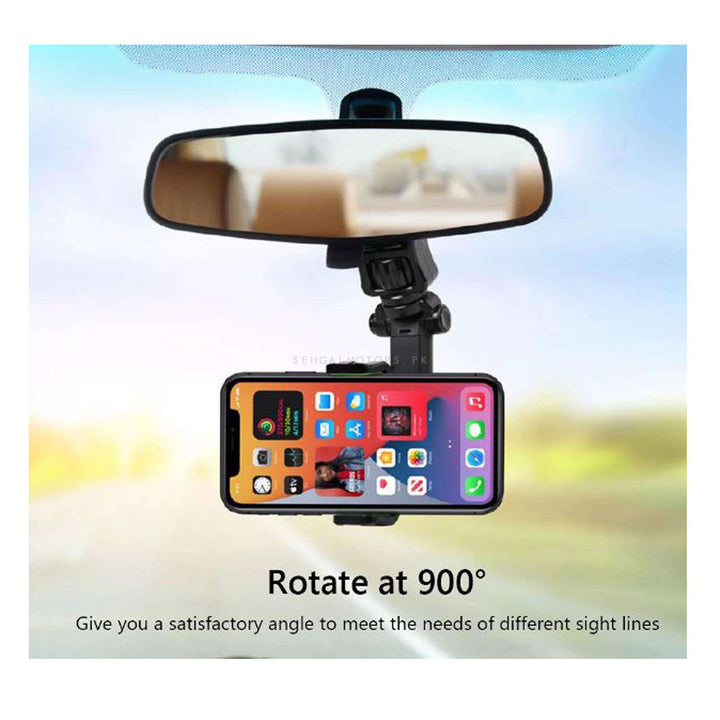 Car Rearview Mirror Mount Mobile Phone Stand Bracket Holder SehgalMotors.pk