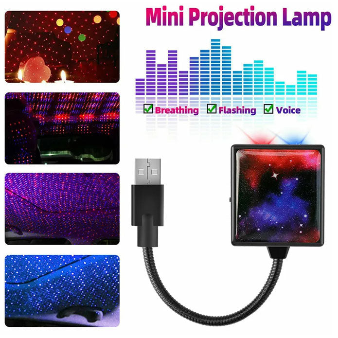 Car Roof Star Ambient Light | Usb Night Light Atmosphere Galaxy Lamp Usb Projector Lamp - C208 - Disco Light SehgalMotors.pk