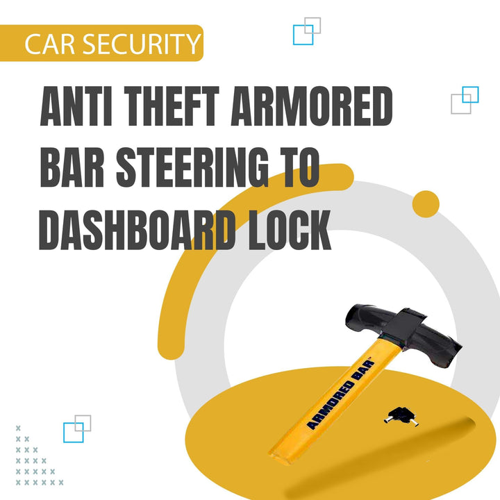 Car Security Anti Theft Armored Bar Steering to Dashboard Lock Multi SehgalMotors.pk