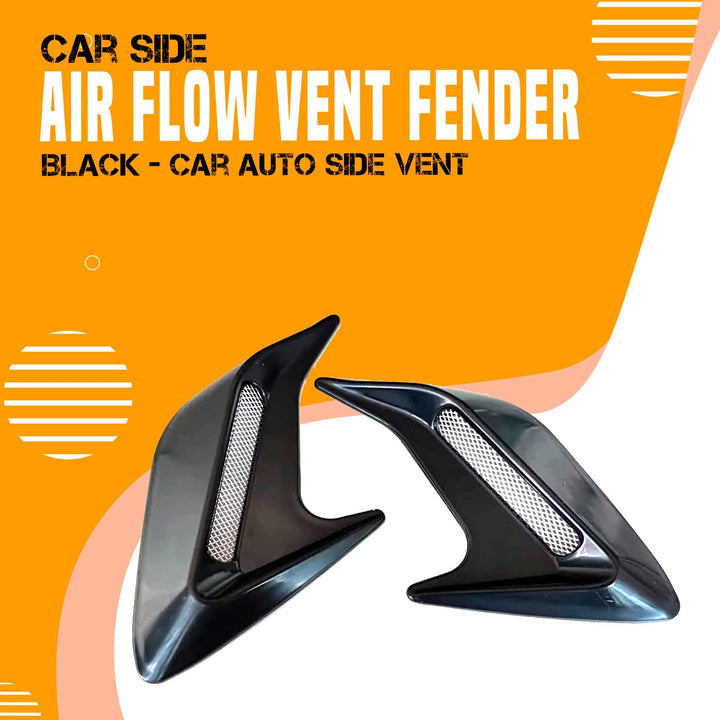 Car Side Air Flow Vent Fender - Black - Car Auto Side Vent Air Flow Fender | Intake Sticker | Car Simulation Side Vents Decorative SehgalMotors.pk