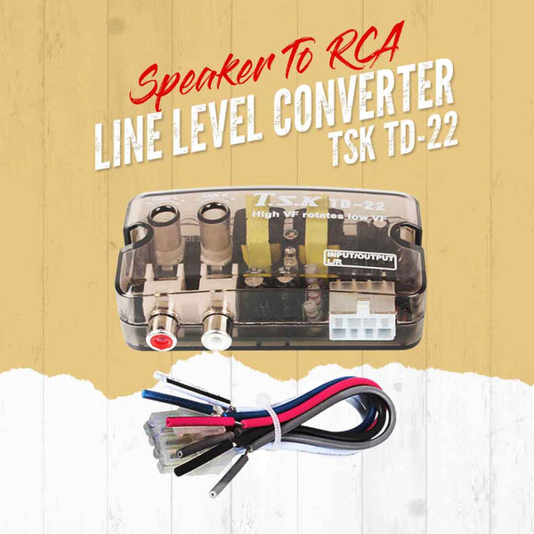 Car Speaker to RCA Line Level Converter High to Low Frequency TSK TD-22 SehgalMotors.pk