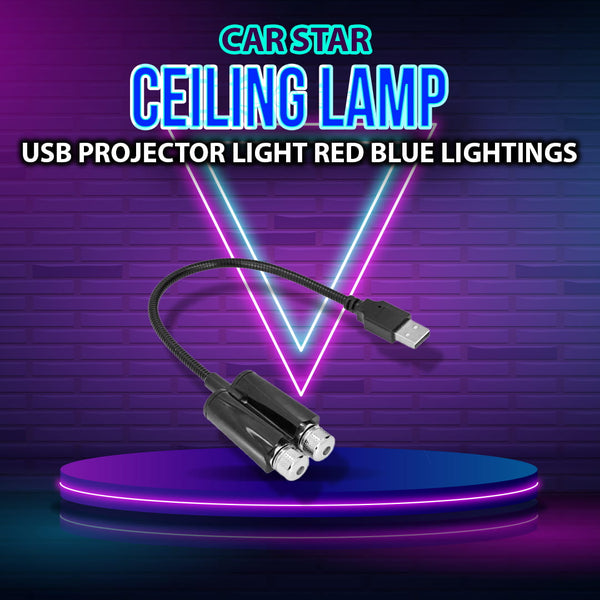 Car Star Ceiling Lamp | USB Projector Light Red Blue Lightings Plug and Play Ambient for Decoration - C202 - Disco Light SehgalMotors.pk