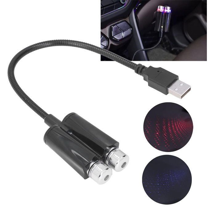 Car Star Ceiling Lamp | USB Projector Light Red Blue Lightings Plug and Play Ambient for Decoration - C202 - Disco Light SehgalMotors.pk