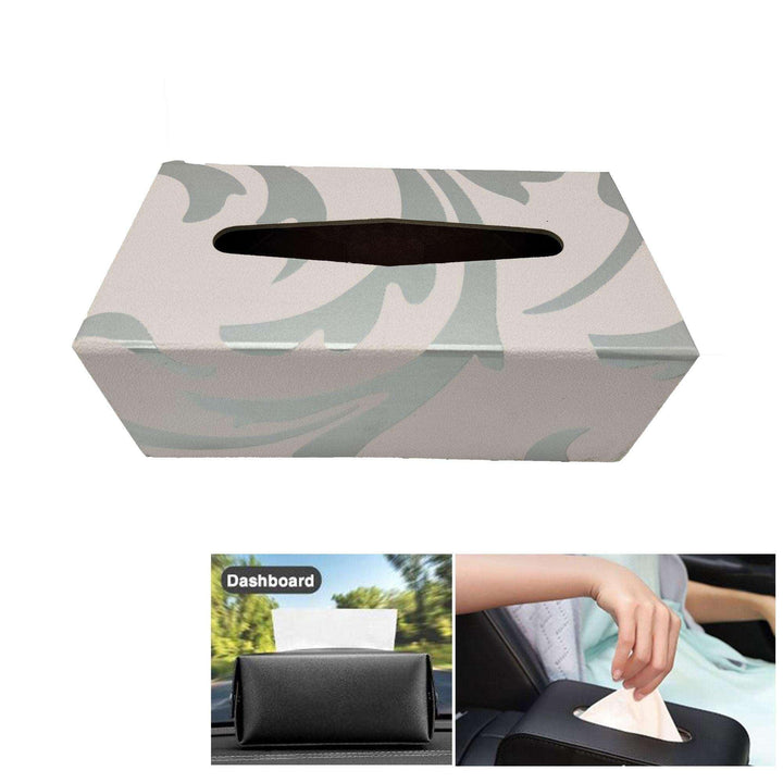 Car Tissue Box Embossed Style Peach With Silver SehgalMotors.pk
