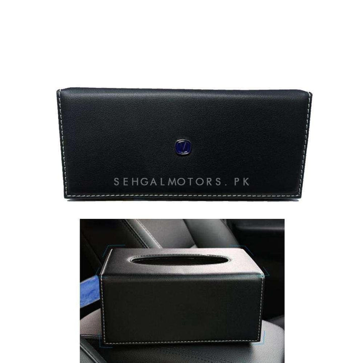 Changan Leather Car Tissue Holder Case Box 9CM Black SehgalMotors.pk