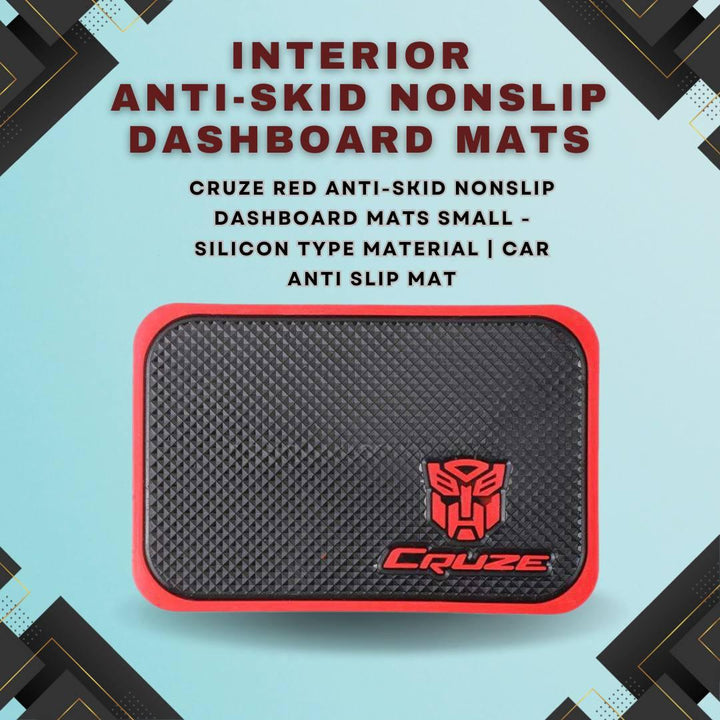 Cruze Red Anti-Skid Nonslip Dashboard Mats Small - Silicon Type Material | Car Anti Slip Mat SehgalMotors.pk