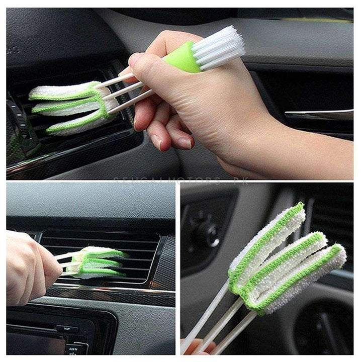 Detailing Brush 3 Way - Car Detail Tools Brush Long Durable 2 In 1 Double Slider Car Clean Auto Cleaning Accessories SehgalMotors.pk