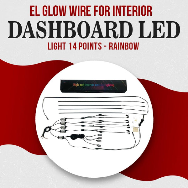 EL Glow Wire for Interior / Dashboard LED Light 14 Points - Rainbow SehgalMotors.pk
