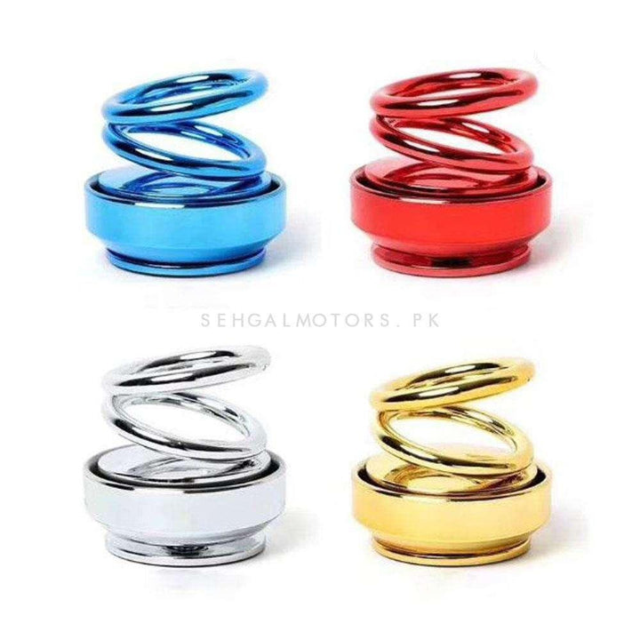 Fancy Spiral Double Ring Rotating Car Perfume Air Freshener For Dashboard Multi Color SehgalMotors.pk