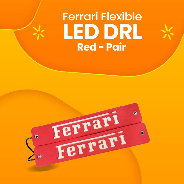 Ferrari Flexible LED DRL Red - Pair - Daytime Running Lights | Car Styling Led Day Light | DRL Lamp SehgalMotors.pk