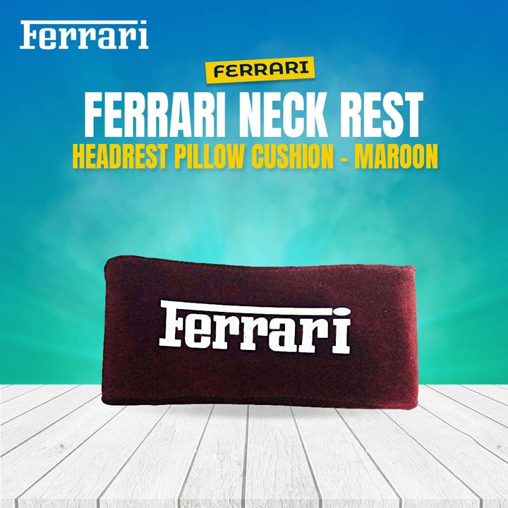 Ferrari Neck Rest Headrest Pillow Cushion Each - Maroon SehgalMotors.pk