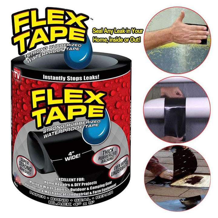 Flex Tape Strong Rubberized Water proof Leak Proof Tape Roll - 10 cm x 150 cm SehgalMotors.pk