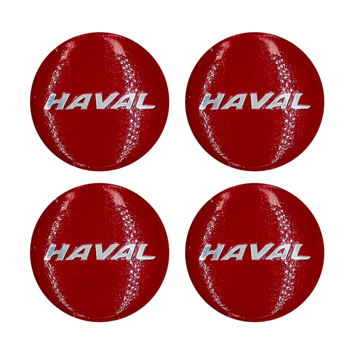 Haval Wheel Cap Logo Red And Chrome - 4 pieces - Center Hub Badge SehgalMotors.pk