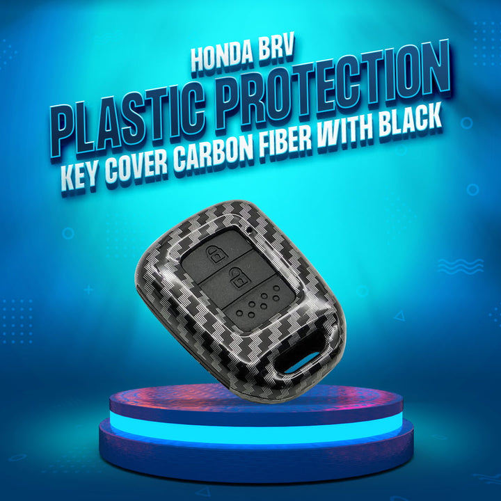 Honda BRV Plastic Protection Key Cover Carbon Fiber With Black PVC 2 Buttons - Model 2017-2022 SehgalMotors.pk