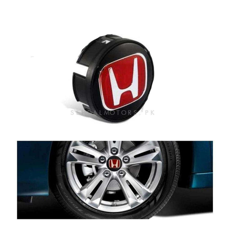 Honda Mugen Logo Wheel Hub Covers Red And Black 1 Pc SehgalMotors.pk