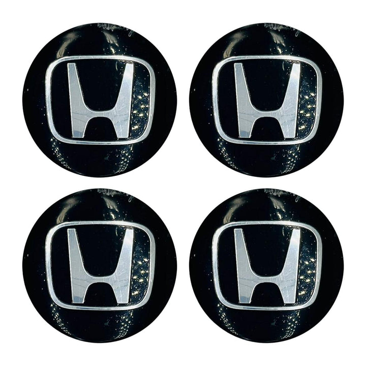Honda Wheel Cap Logo Black Color - 4 Pieces - Center Hub Badge SehgalMotors.pk