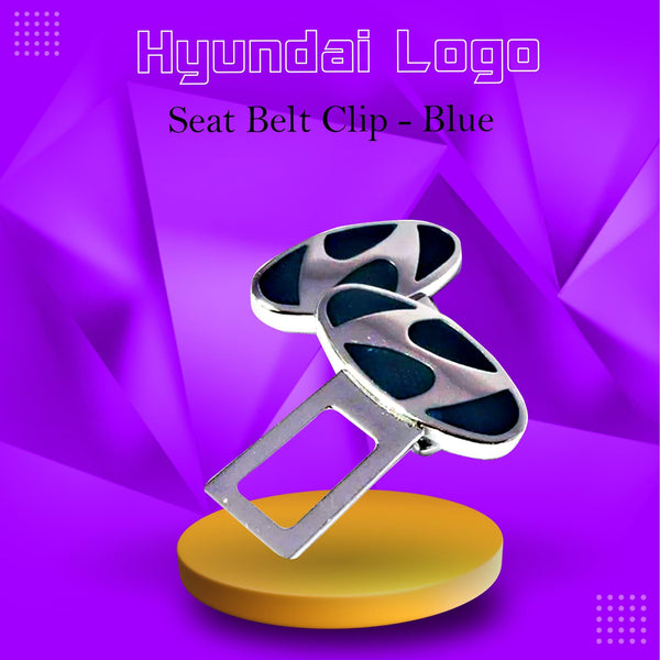 Hyundai Logo Seat Belt Clip - Blue - Car Safety Belt Buckle Alarm Canceler Stopper SehgalMotors.pk