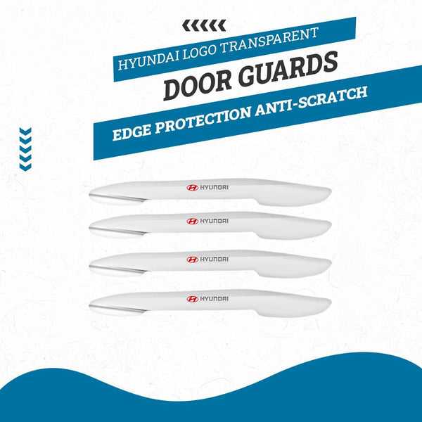Hyundai Logo Transparent Door Guards - Edge Protection Anti-Scratch Buffer Strip SehgalMotors.pk
