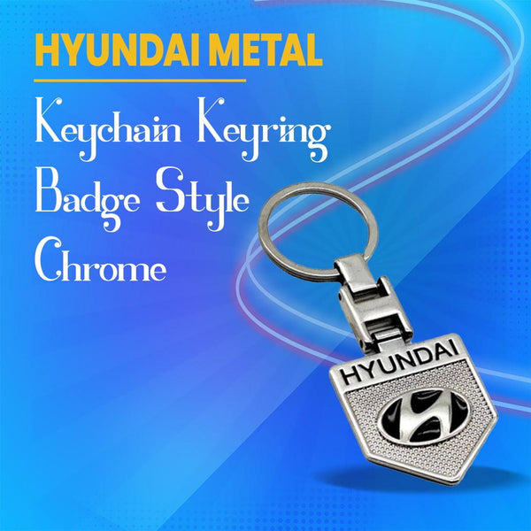 Hyundai Metal Keychain Keyring Badge Style - Chrome SehgalMotors.pk