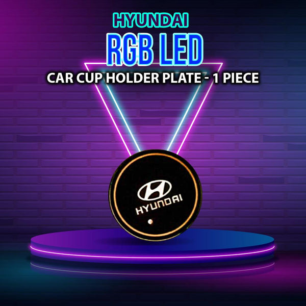 Hyundai RGB LED Car Cup Holder Plate - 1 Piece SehgalMotors.pk