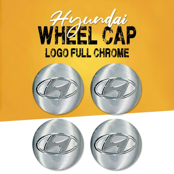 Hyundai Wheel Cap Logo Full Chrome - 4 Pieces - Center Hub Badge SehgalMotors.pk