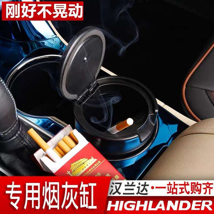 Car Led Ashtray Portable Black with Blue Night LED Vehicle Ashtray