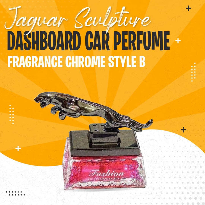 Jaguar Sculpture Dashboard Car Perfume Fragrance Chrome Style B SehgalMotors.pk
