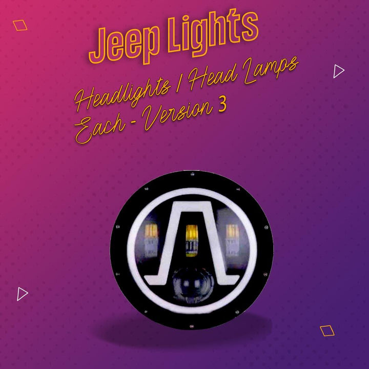 Jeep Lights Headlights / Head Lamps Each - Version 3 SehgalMotors.pk