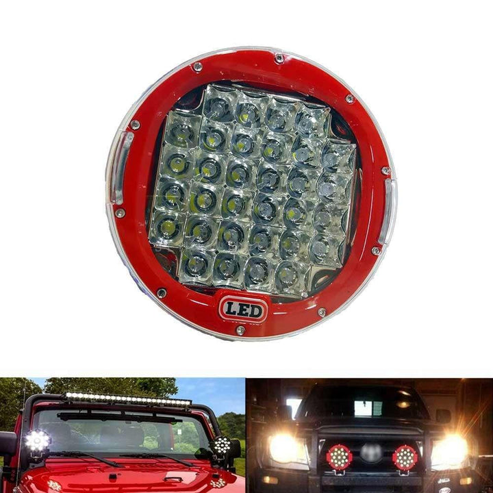 Jeep Red Fog Lamps Bumper Light Large - Pair - Off Road Roof Bar LED Bumper Spotlight | SUV Jeep Pickup Truck Wrangler Hunting Shikar Light SehgalMotors.pk