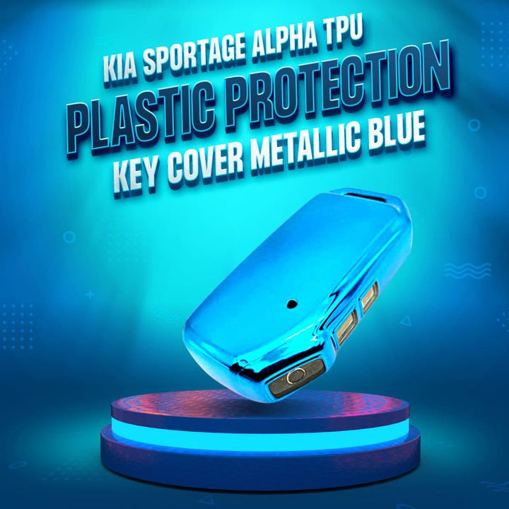 KIA Alpha TPU Plastic Protection Key Cover Metallic Blue - Model 2021-2022 SehgalMotors.pk