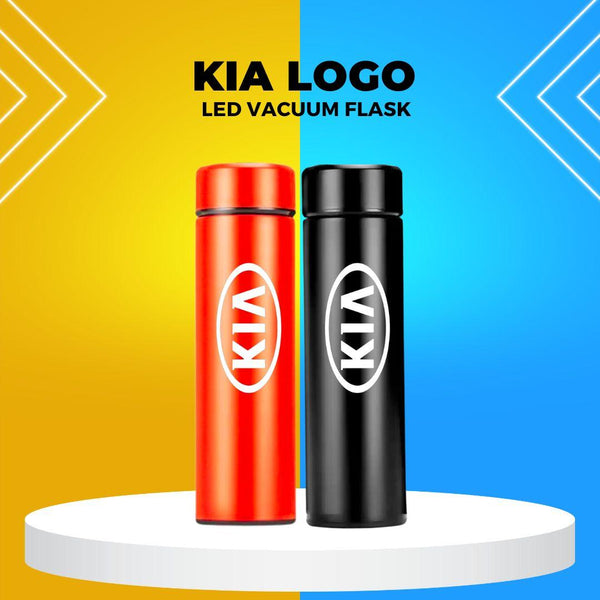 KIA Logo Vacuum Flask LED Temperature Display Multi Color SehgalMotors.pk