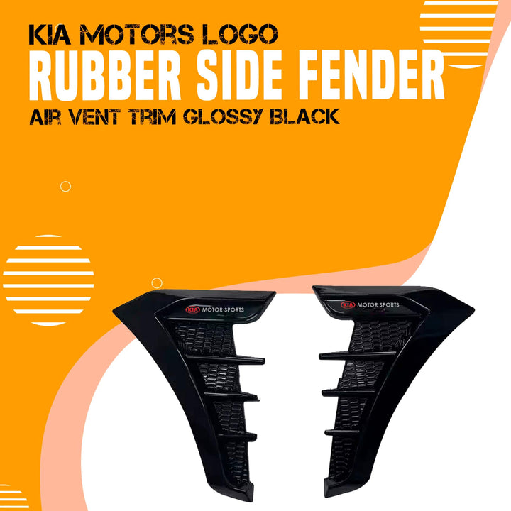 KIA Motors Logo Rubber Side Fender Air Vent Trim Glossy Black SehgalMotors.pk