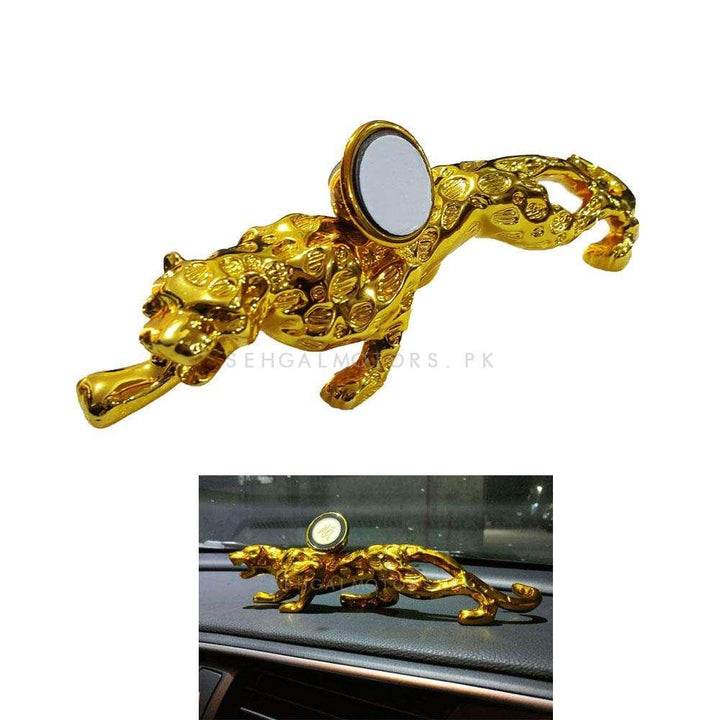 Lion Sculpture Dashboard Mobile Holder - Golden - Phone Holder | Mobile Holder | Car Cell Mobile Phone Holder Stand SehgalMotors.pk