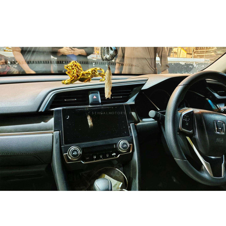 Lion Sculpture For Car Dashboard Large - Golden SehgalMotors.pk