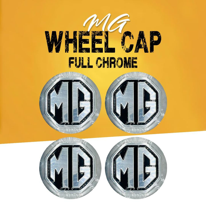 MG Logo Wheel Cap Full Chrome - 4 Pcs - Center Hub Badge SehgalMotors.pk