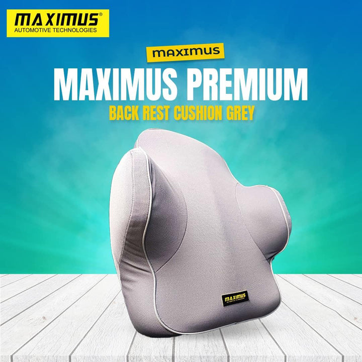 Maximus Premium Back Rest Cushion Grey Lumbar Support Back Massager Waist SehgalMotors.pk