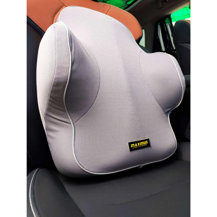Maximus Premium Back Rest Cushion Grey Lumbar Support Back Massager Waist SehgalMotors.pk