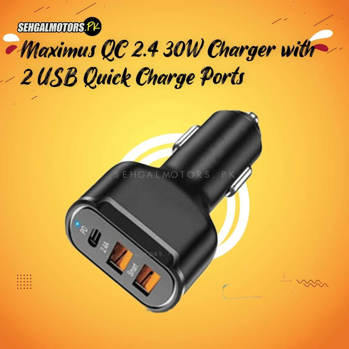 Maximus QC 2.4 30W Charger with 2 USB Quick Charge Ports SehgalMotors.pk