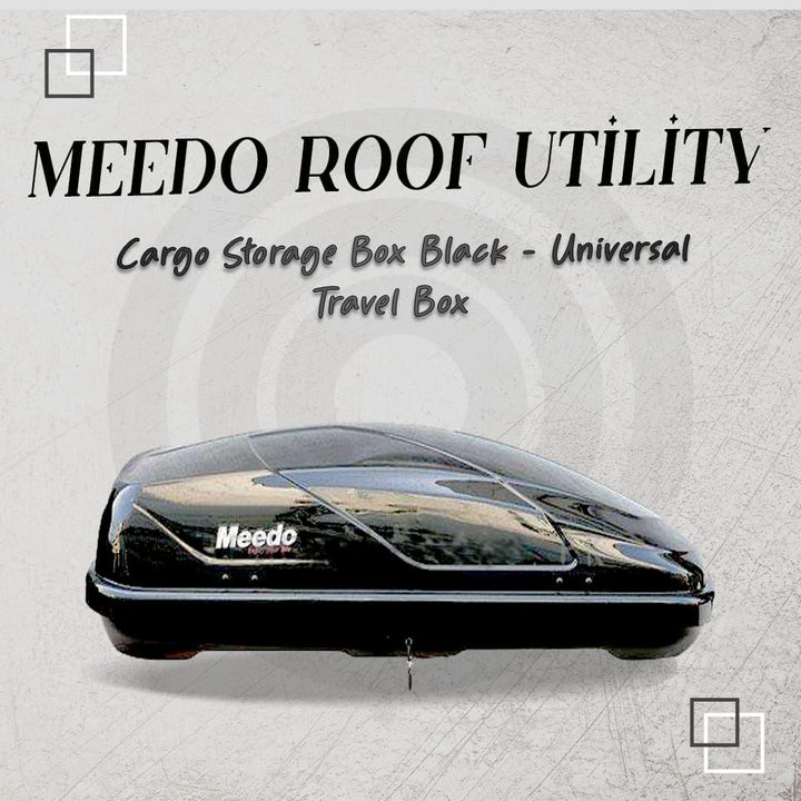 Meedo Roof Utility Cargo Storage Box Black - Universal Travel Box | Toyota Revo Rocco Vigo Prado Fortuner BRV SehgalMotors.pk