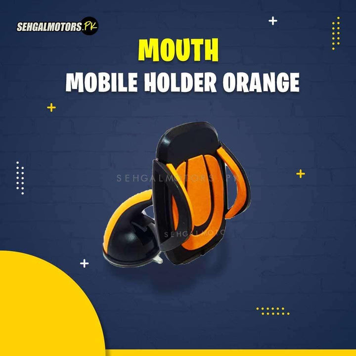 Mouth Mobile Holder Orange - Phone Holder | Mobile Holder | Car Cell Mobile Phone Holder Stand SehgalMotors.pk