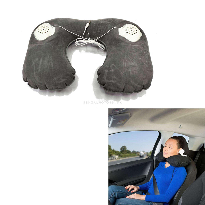 Neck Rest Pillow With Ear Phones 2 In 1 Multi Colors SehgalMotors.pk