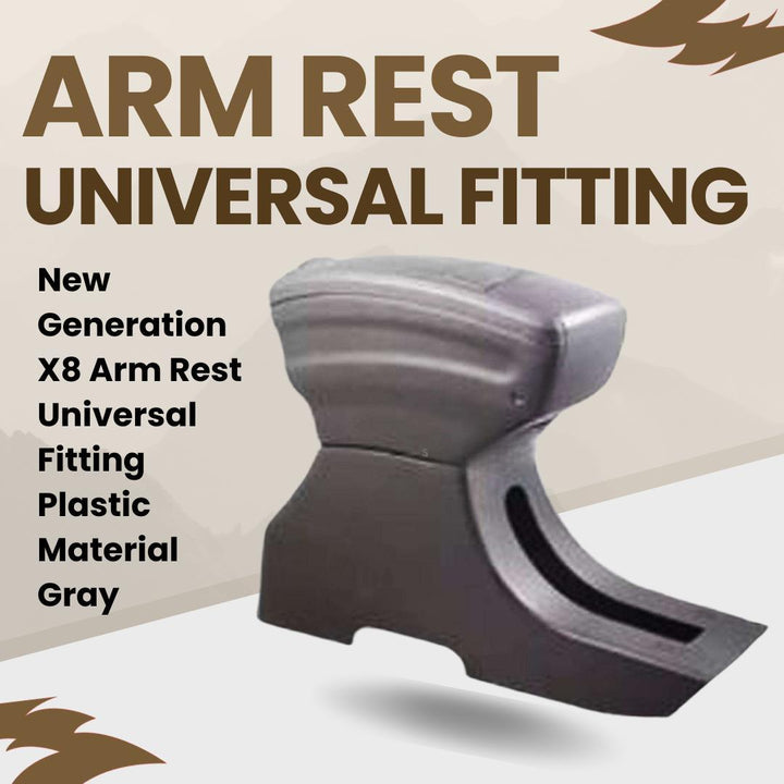 New Generation X8 Arm Rest Universal Fitting Plastic Material Gray SehgalMotors.pk