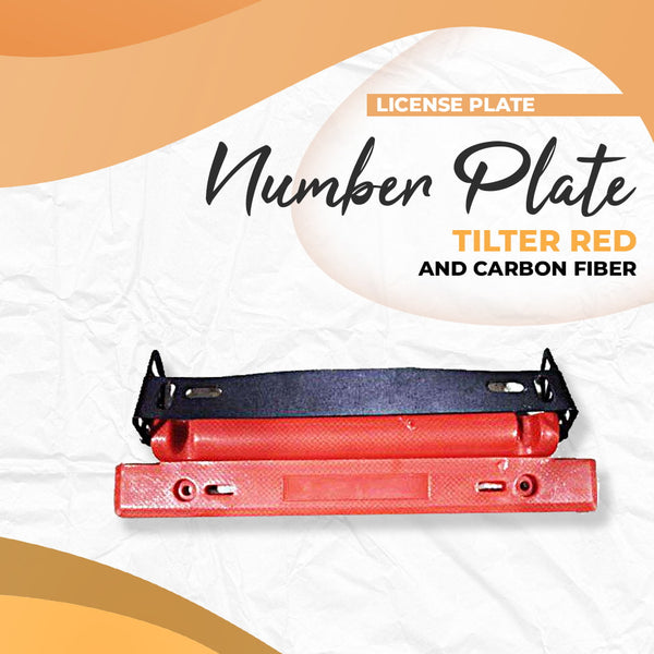 Number Plate License Plate Tilter Red and Carbon Fiber SehgalMotors.pk