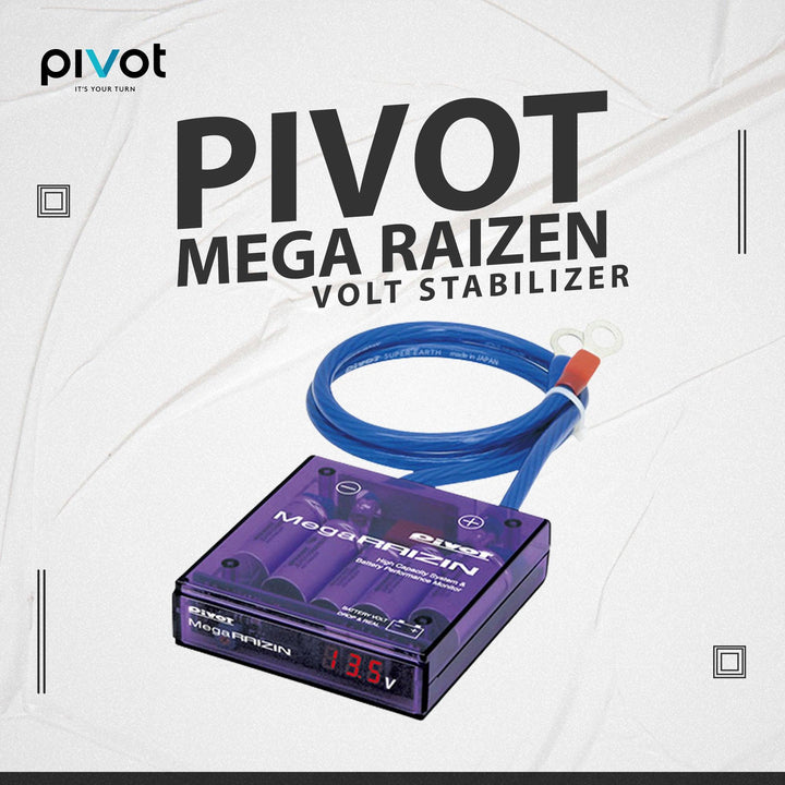 Pivot Mega Raizin Volt Stablizer - Universal Car Fuel Saver Voltage Stabilizer Regulator With Ground Wires And LED Display SehgalMotors.pk