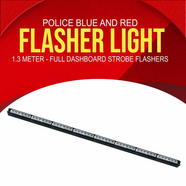 Police Blue And Red Flasher Light 1.3 Meter - Full Dashboard Strobe Flashers SehgalMotors.pk
