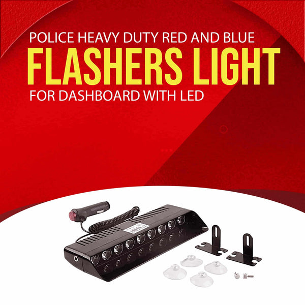 Police Heavy Duty Red and Blue Flasher Light For Dashboard With LED SehgalMotors.pk