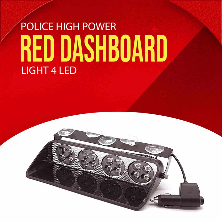 Police High Power Red Dashboard Light 4 LED SehgalMotors.pk